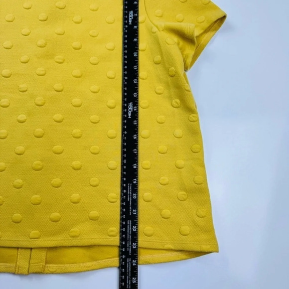 Anthropologie W5 Yellow Polka Dot‎ Top Short Sleeve Size Medium - Picture 5 of 9